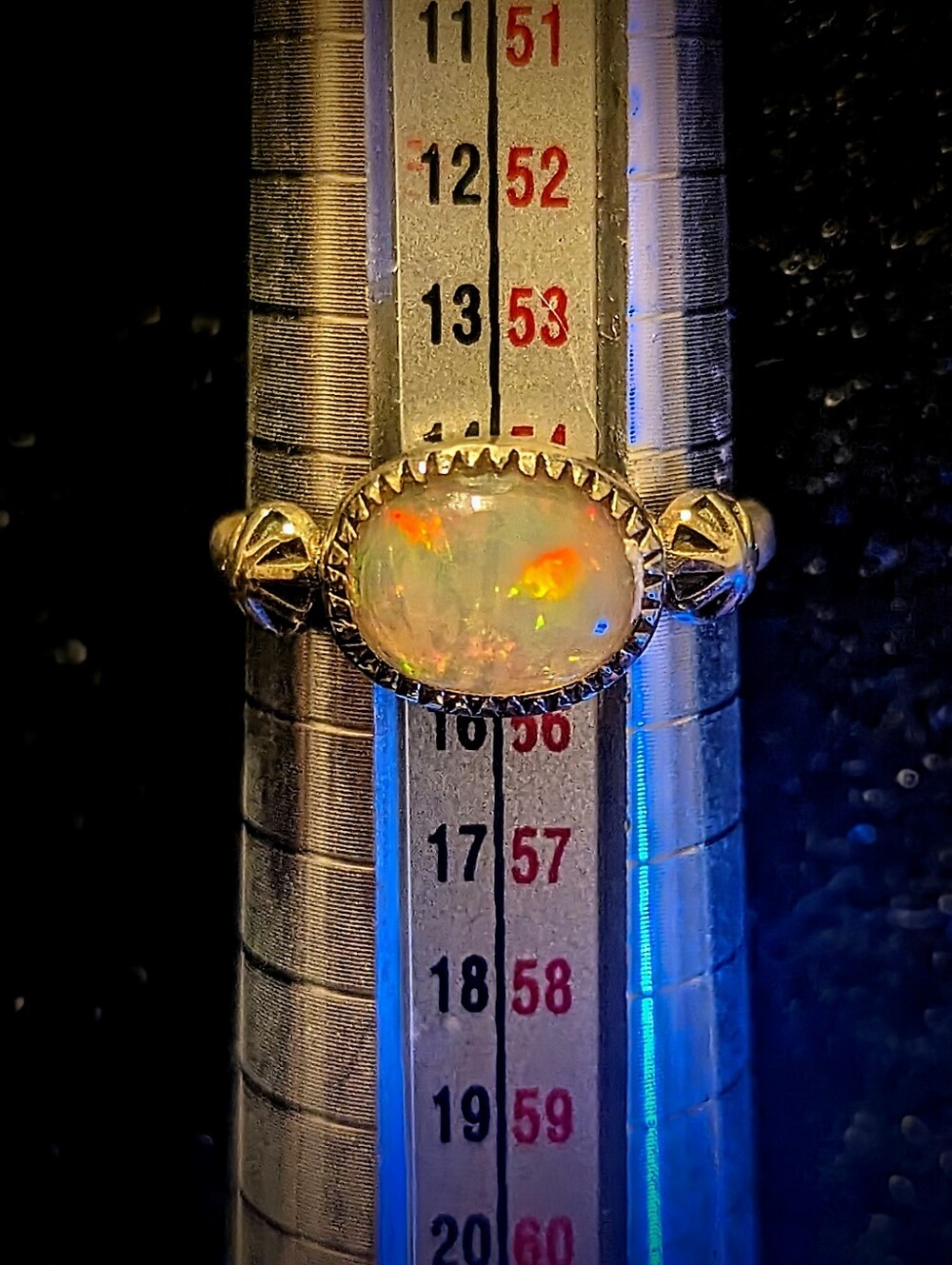 Petite Ethiopian Opal Sterling Silver Ring - Picture 3 of 10